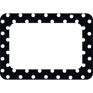 TCR5538 Black Polka Dots 2 Name Tags/Labels Image