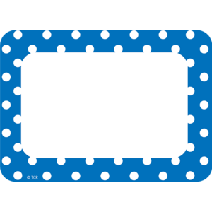 TCR5585 Blue Polka Dots Name Tags/Labels Image