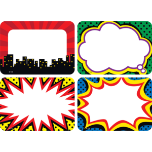 TCR5587 Superhero Name Tags/Labels - Multi-Pack Image