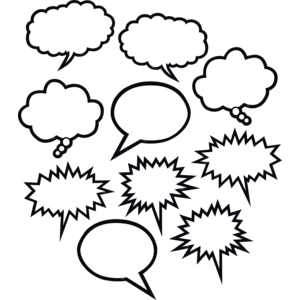 TCR5592 Black & White Speech/Thought Bubbles Accents Image