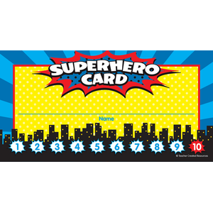 TCR5607 Superhero Punch Cards Image