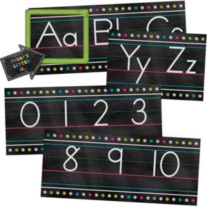 TCR5621 Chalkboard Brights Alphabet Line Bulletin Board Set Image