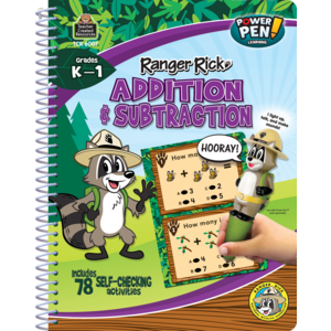 TCR6007 Ranger Rick Power Pen Learning Book: Addition & Subtraction Image