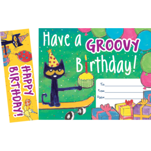 TCR60327 Pete the Cat Groovy Birthday Bookmark Awards Image