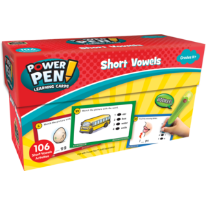 TCR6101 Power Pen Learning Cards: Short Vowels Image