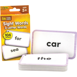 TCR62039 Sight Words Flash Cards - 3 Letter Words Image