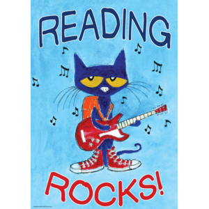 TCR63930 Pete the Cat Reading Rocks Positive Poster Image