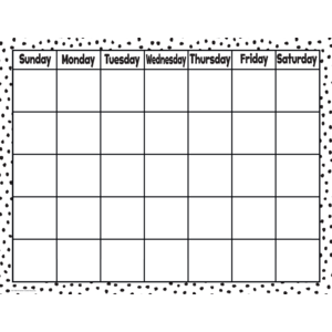 TCR7080 Black Painted Dots on White Calendar Chart Image