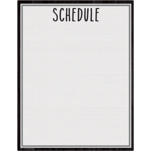 TCR7111 Modern Farmhouse Schedule Write-On/Wipe-Off Chart Image