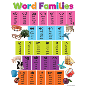 TCR7112 Colorful Word Families Chart Image