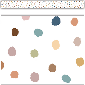 TCR7165 Everyone is Welcome Painted Dots Straight Border Trim Image