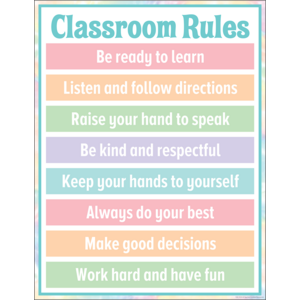 TCR7474 Pastel Pop Classroom Rules Chart Image