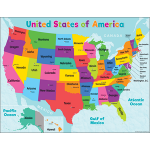 TCR7492 Colorful United States of America Map Chart Image
