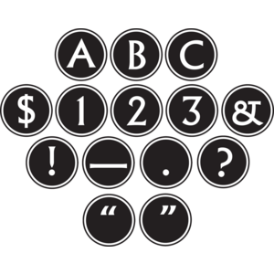 TCR75400 Big Bold Black & White Circle Letters Image