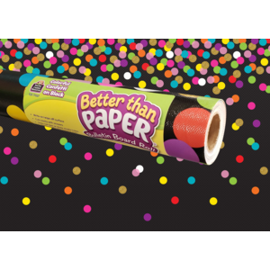 TCR77037 Colorful Confetti on Black Better Than Paper Bulletin Board Roll Image