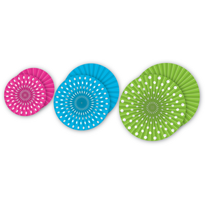 TCR77105 Polka Dots Hanging Paper Fans Image