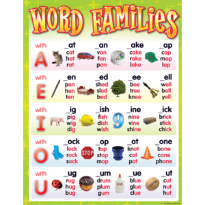 TCR7715 Word Families Chart Image