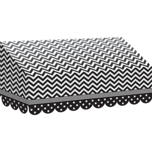 TCR77164 Black & White Chevrons and Dots Awning Image