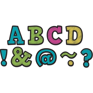 TCR77190 Chalkboard Brights Bold Block 2" Magnetic Letters Image