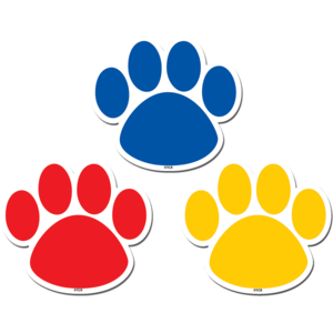 TCR77207 Colorful Paw Prints Magnetic Accents Image
