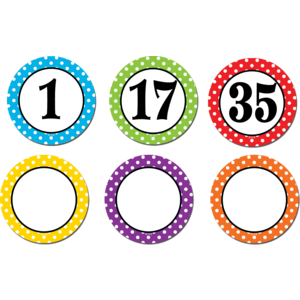 TCR77211 Polka Dots Numbers Magnetic Accents Image