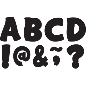 TCR77214 Black Funtastic Font 3" Magnetic Letters Image