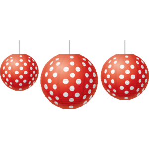 TCR77227 Red Polka Dots Paper Lanterns Image