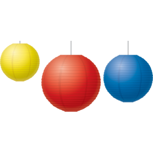 TCR77230 Red, Yellow & Blue Paper Lanterns Image