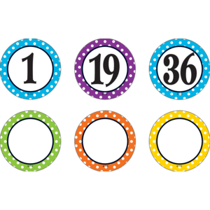 TCR77324 Clingy Thingies Polka Dots Numbers Accents Image