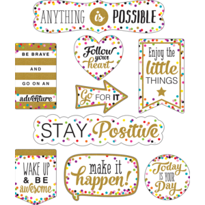 TCR77326 Clingy Thingies Confetti Positive Sayings Accents Image
