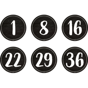 TCR77531 Spot On Floor Markers Modern Farmhouse Numbers 1-36 - 4" Image