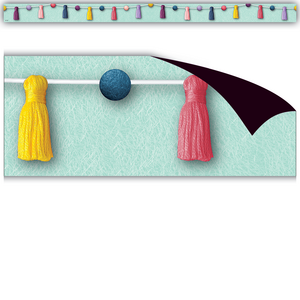 TCR77568 Oh Happy Day Pom-Poms and Tassels Magnetic Border Image