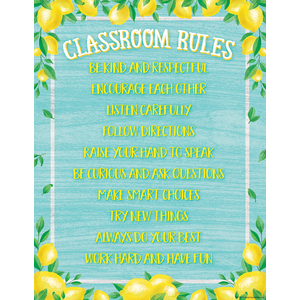 TCR7962 Lemon Zest Classroom Rules Chart Image