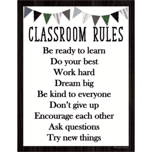 TCR7999 Modern Farmhouse Classroom Rules Chart Image