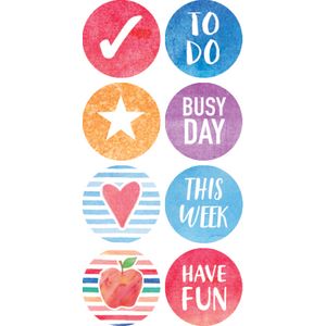 TCR8194 Watercolor Planner Mini Stickers Image