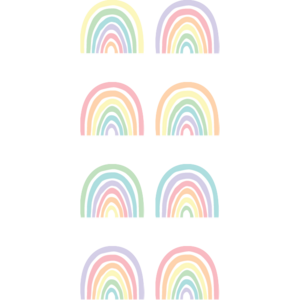 TCR8424 Pastel Pop Rainbows Mini Stickers Image