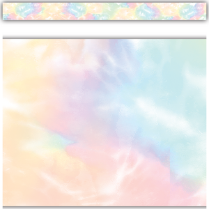 TCR8430 Pastel Pop Tie-Dye Straight Border Trim Image