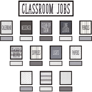 TCR8532 Modern Farmhouse Classroom Jobs Mini Bulletin Board Image