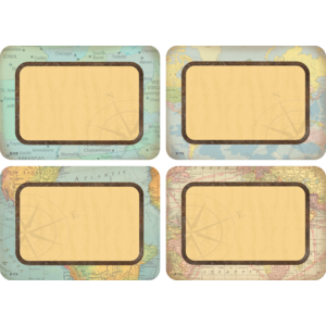 TCR8574 Travel the Map Name Tags/Labels - Multi-Pack Image