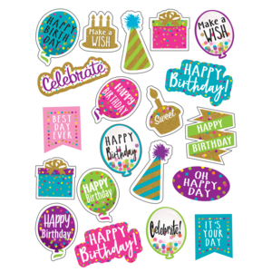 TCR8585 Confetti Happy Birthday Stickers Image