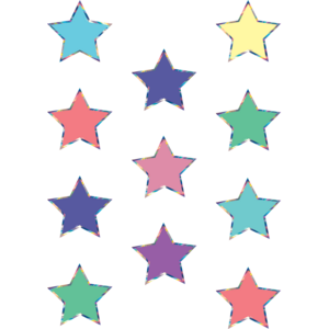 TCR8672 Iridescent Colorful Stars Mini Accents Image