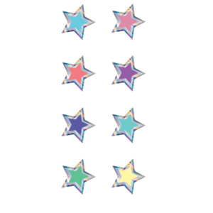 TCR8706 Iridescent Colorful Stars Mini Stickers Image