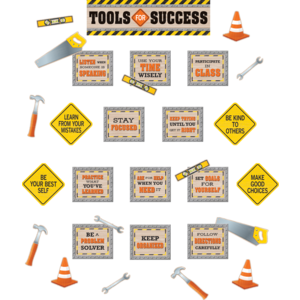 TCR8744 Under Construction Tools for Success Mini Bulletin Board Image