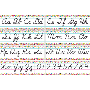 TCR8764 Confetti Cursive Writing Bulletin Board Display Set Image