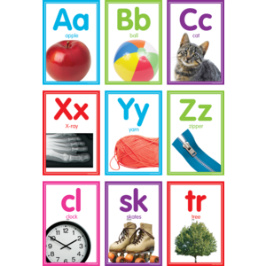 TCR8798 Colorful Photo Alphabet Cards Bulletin Board Image