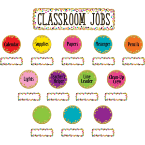 TCR8802 Confetti Classroom Jobs Mini Bulletin Board Image