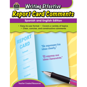 TCR8858 Writing Effective Report Card Comments: Spanish and English Edition Image