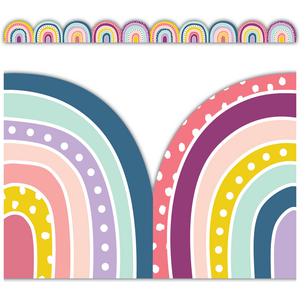 TCR9092 Oh Happy Day Rainbows Die-Cut Border Trim Image