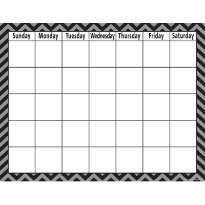 Black Chevron Calendar Chart - TCR7581 | Teacher Created Resources