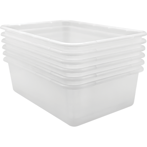 Clear Large Plastic Storage bin 6 Pack TCR2088676 Teacher Created
